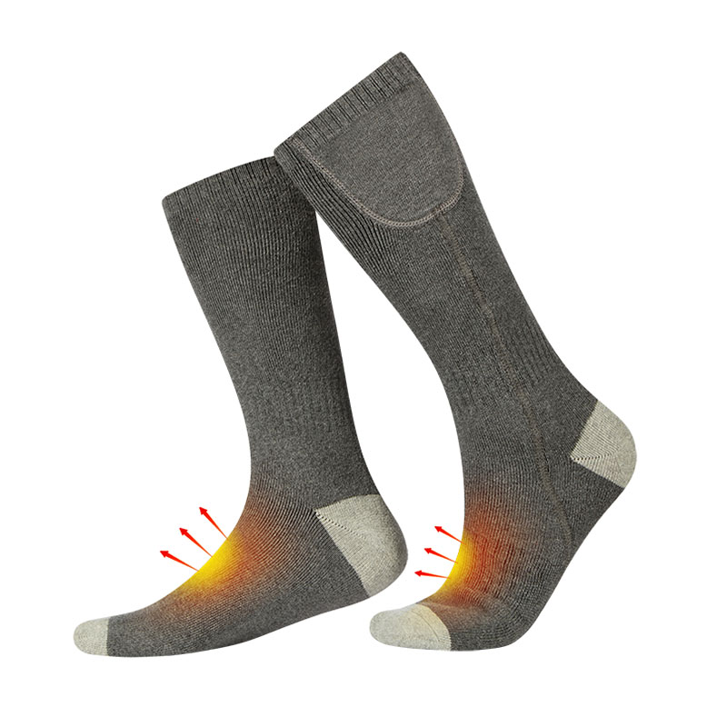 Chaussettes de randonnée chauffée pour la météo de la motte, chauffe-batterie rechargeable pour pieds chroniquement froids