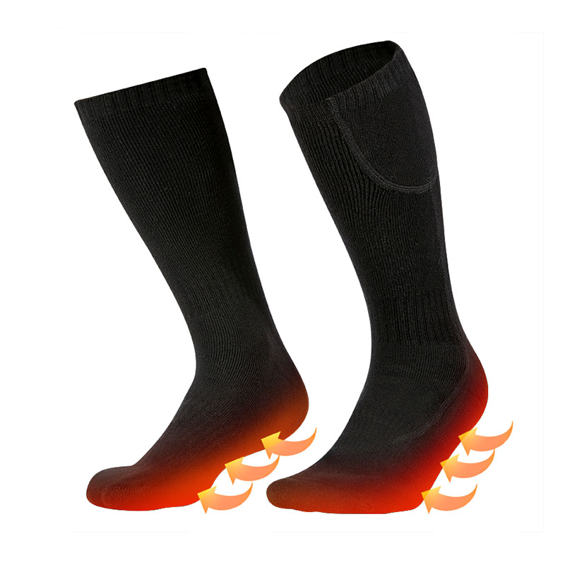 Chaussettes chauffées à pied pour sports d\'hiver, chaussettes chauffantes chauffantes rechargeables chauffantes chauffantes